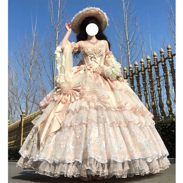 Sweet Scene - Pink Rose Lolita Evening Gown - Light hanayome occasion