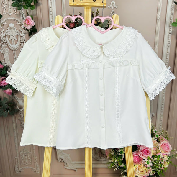 DMFS Lolita - DMFS - Sweet Lolita Shirt Vintage Doll Collar Summer Top