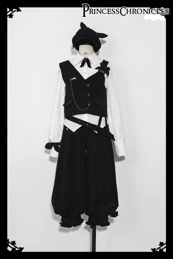 Princess Chronicles - Secret Morning News - Vintage Ouji Lolita Vest Blouse Bloomers