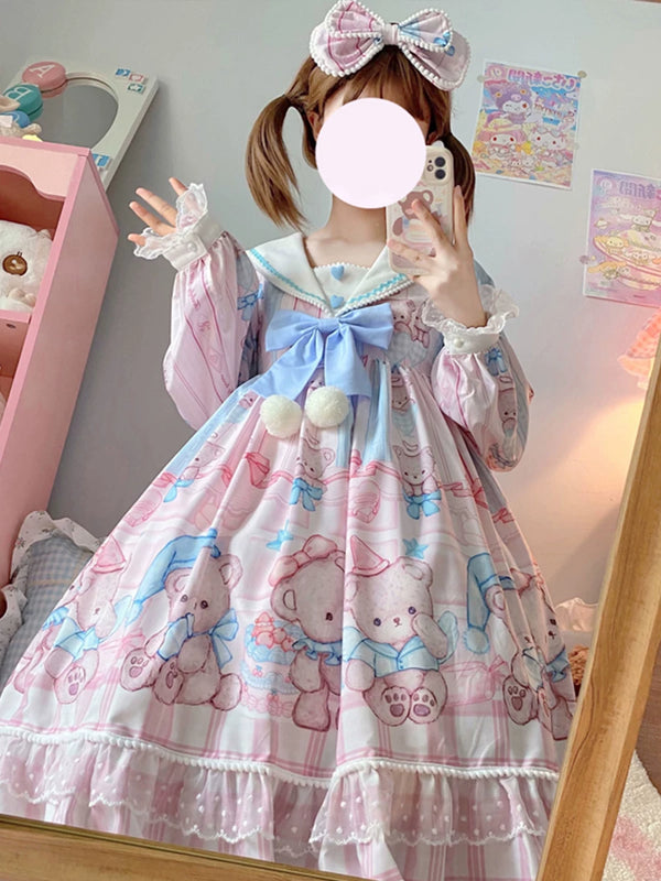 Yueele - Pastel Autumn - Plus-Size Sweet Lolita OP Dress - front view
