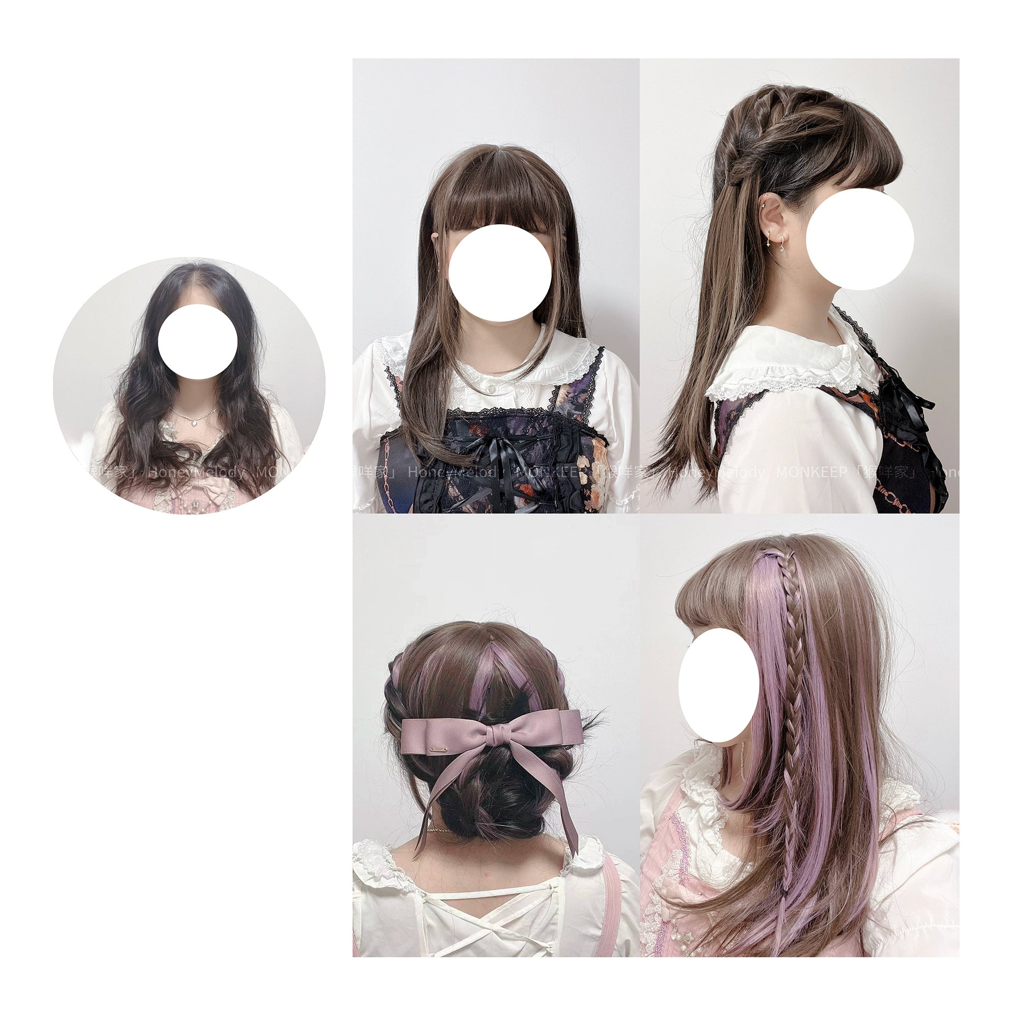 Spot MONKEEP Monkey Bajia, Sandwich Pie, Bangs Top Hair Piece Interlayer Highlighting Half Headgear Original Wig