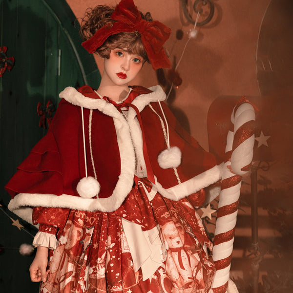 Your Princess - Bear Gift - Kawaii Lolita Christmas Dress and Cape