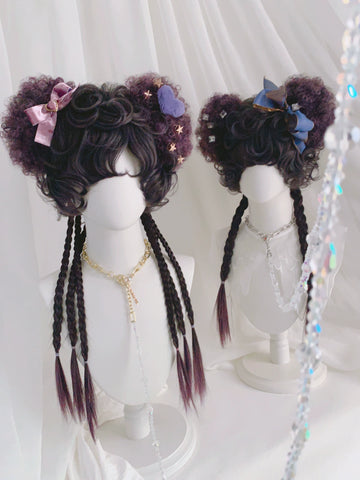 Spot MONKEEP Monkey Bajia, Phantom Circus - Bear Small Curly Hair Short Curly Dough Tiger Clip, Original Wig