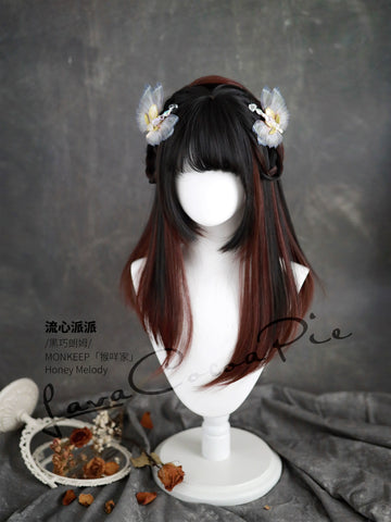Spot MONKEEP Monkey Bajia, Liuxin Pie, bangs top hair piece natural straight broken hanging ear dye, original wig
