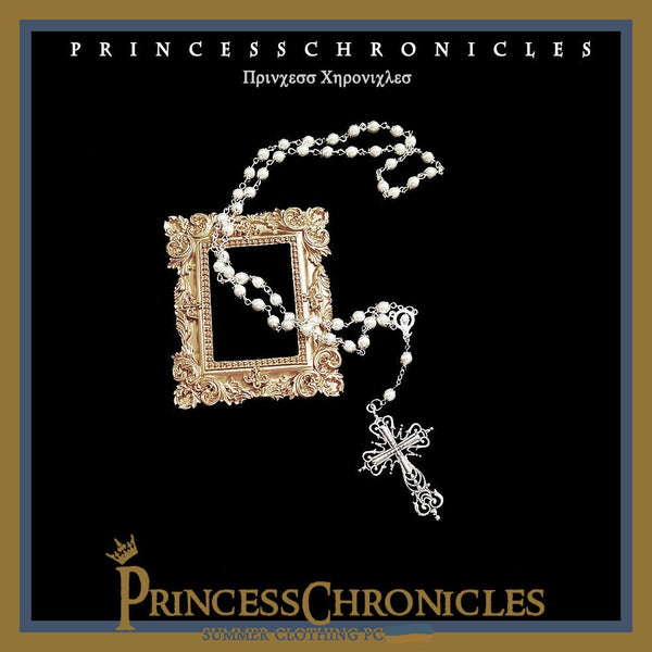 Princess Chronicles - Gothic Lolita Cross Shaped Pearl - Necklace Neckwear