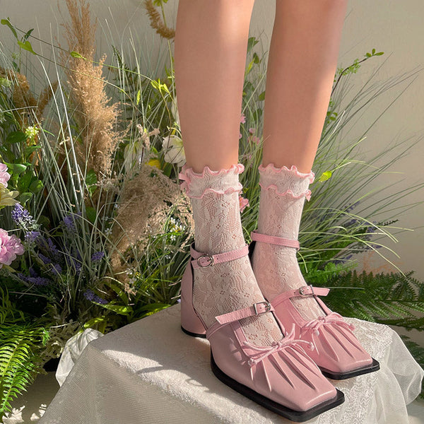 WAGUIR - Kawaii Lolita Thin Lace Socks - Socks