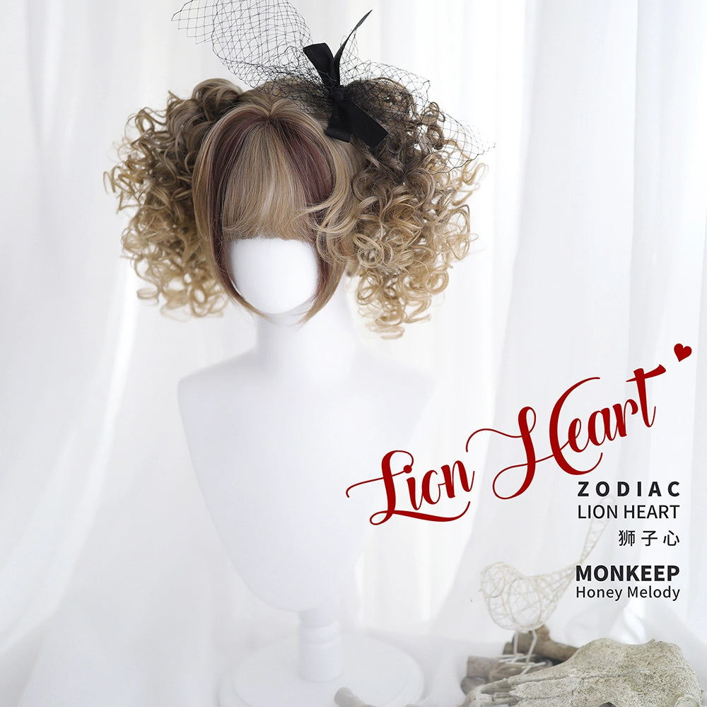 Spot MONKEEP Monkey Bajia LION HEART Lion Heart, Short Roll Mini Tiger Clip | Original Wig