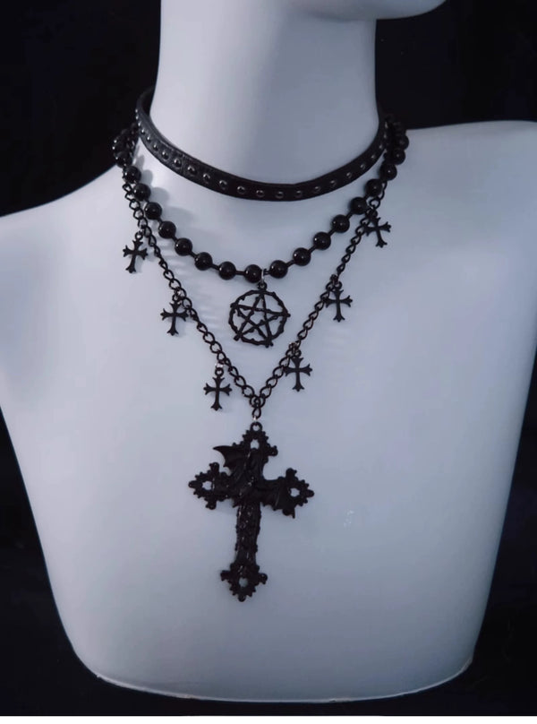 Strange Sugar - Triple Layer Gothic Lolita Necklace - Neckwear