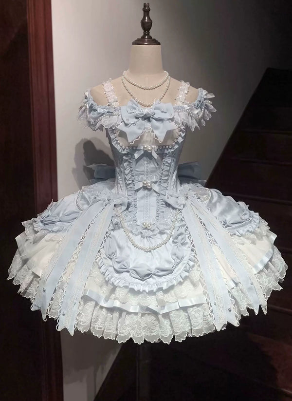 White Sugar Girl - Balletcore Sweet Lolita Dress - Off-shoulder