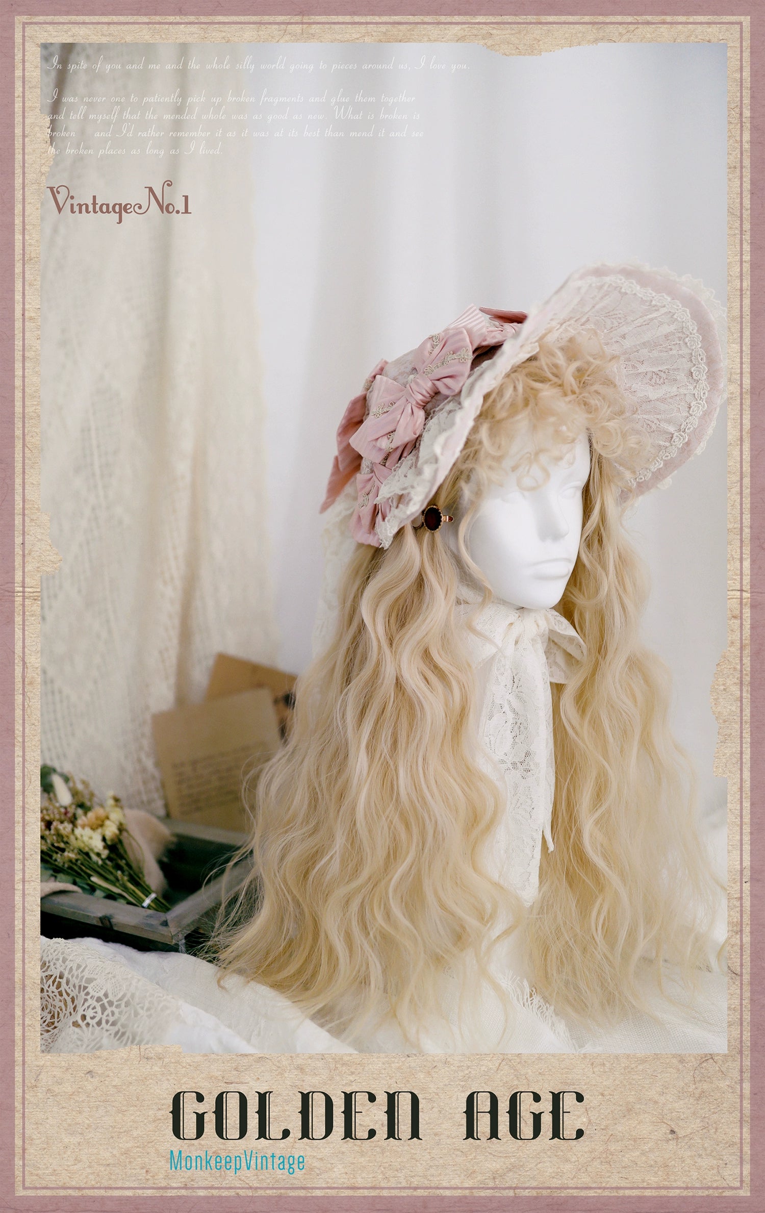 Spot MONKEEP Monkey Bajia GoldenAgeVINTAGE NO.1 Small Roll Bangs 60cm Textured Wig