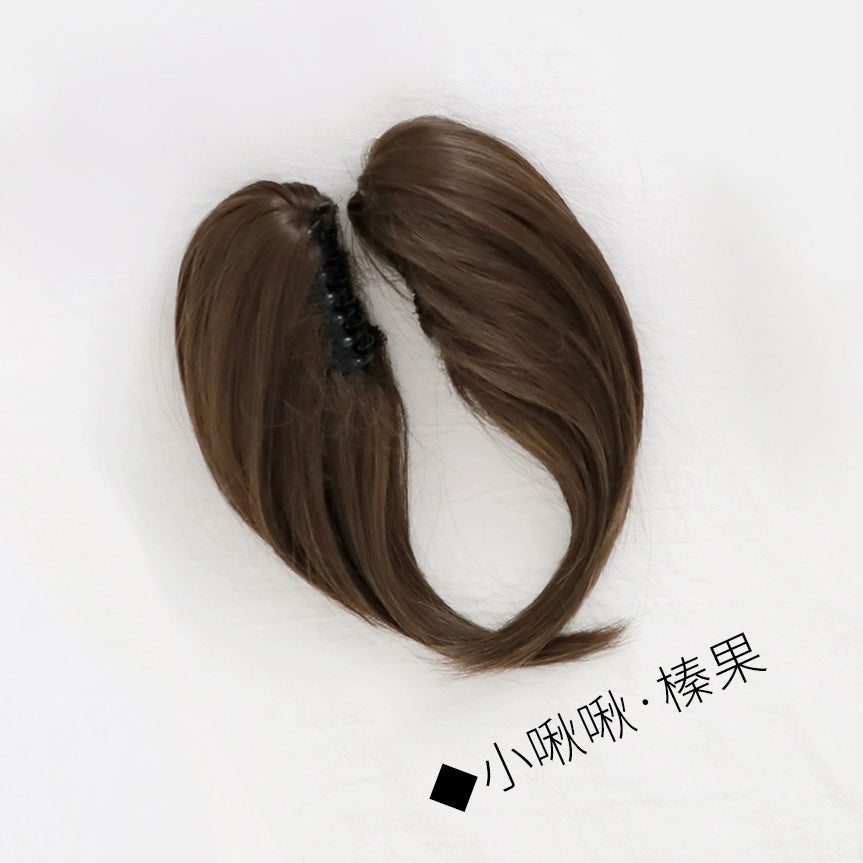 Spot MONKEEP Monkey Bajia Small Q Pie Double Ponytail Dough Tweet Tiger Clip Highlights Dyeing Top Bangs Hair Piece Wig