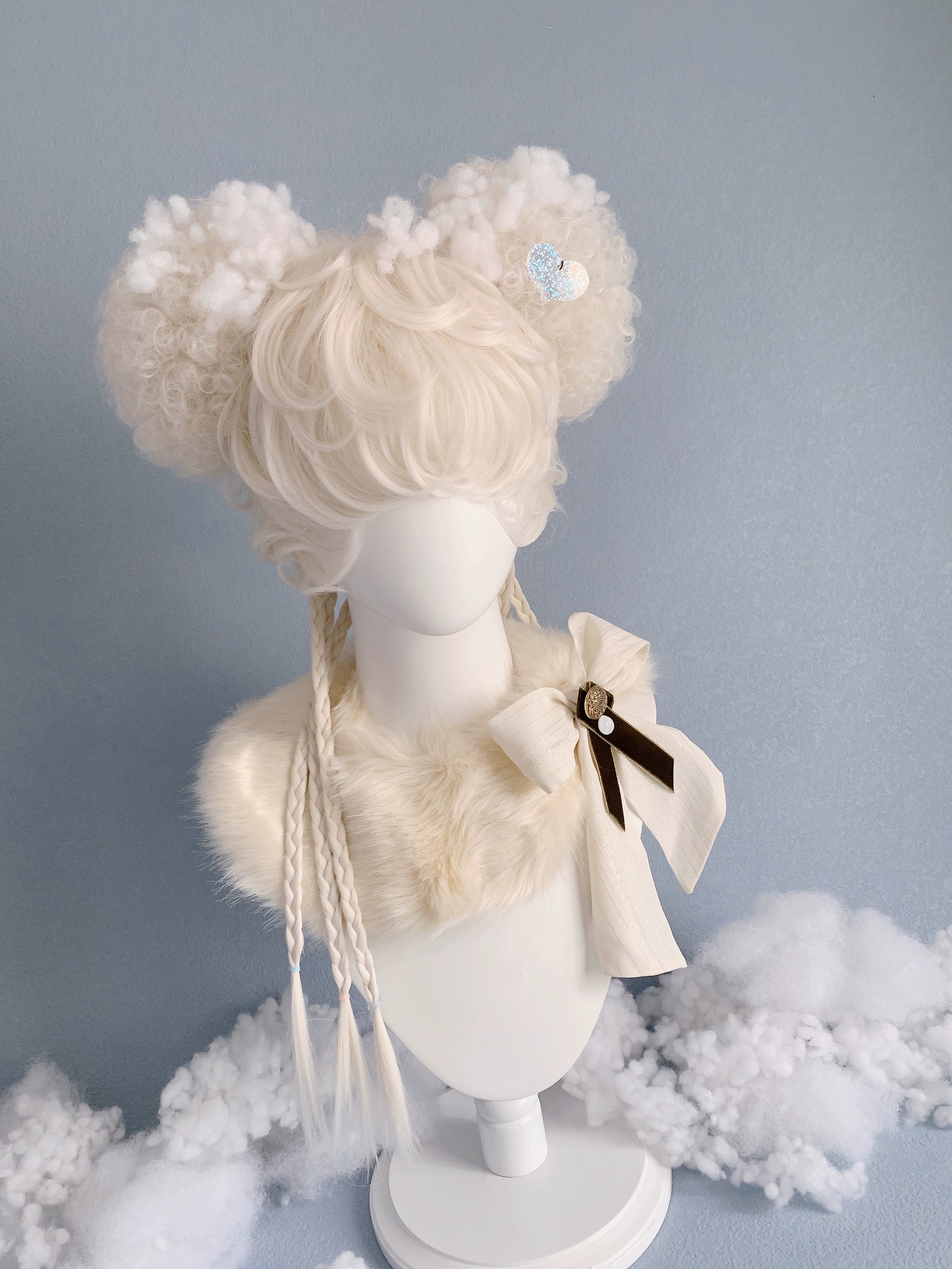 Spot MONKEEP Monkey Bajia, Phantom Circus - Bear Small Curly Hair Short Curly Dough Tiger Clip, Original Wig