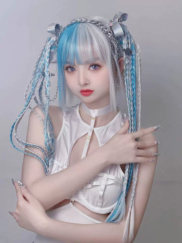 Spot MONKEEP Monkey Bajia, Mechanical Warfighter CYBERAngel Science Fiction Straight Shattered Highlights Tiger Clip Original Wig