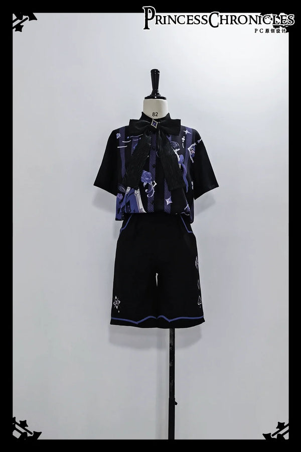 Princess Chronicles - Summer Ouji Lolita Print Loose - Shirt Outfit Innerwear