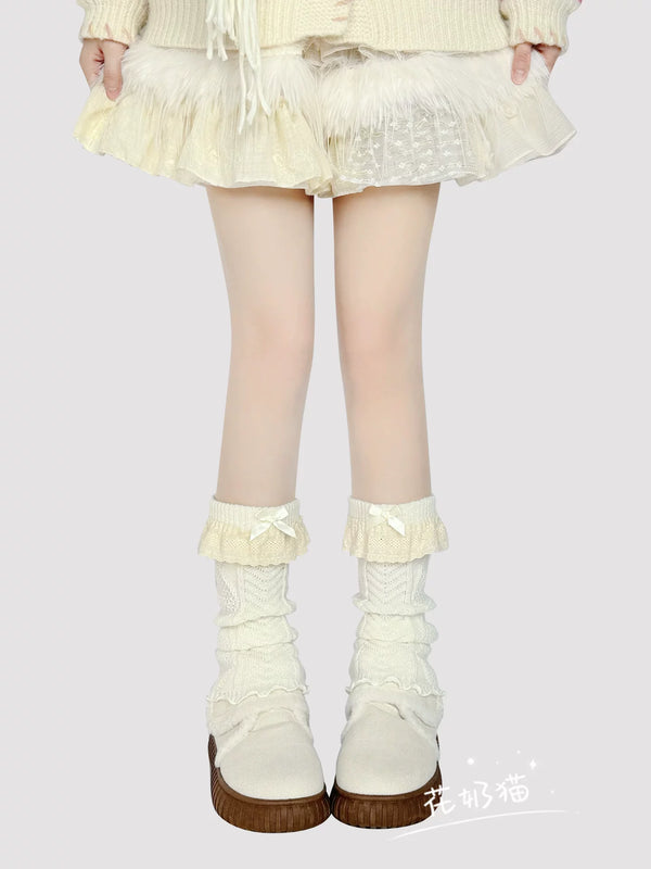 Sweet Lolita Ribbed Knit Leg Warmers Lolita accessory product view