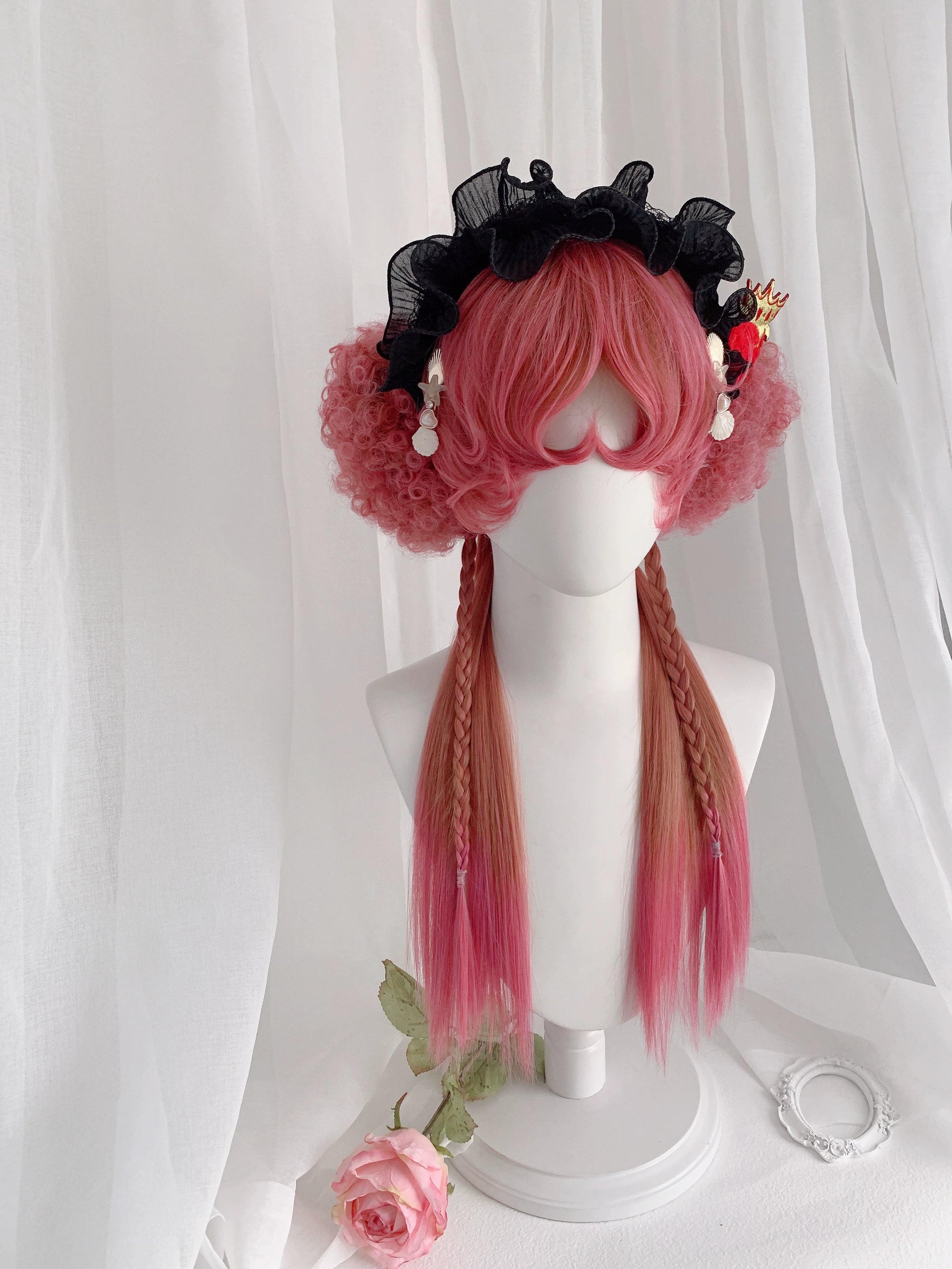 Spot MONKEEP Monkey Bajia, Phantom Circus - Bear Small Curly Hair Short Curly Dough Tiger Clip, Original Wig