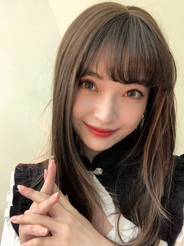 Spot MONKEEP Monkey Bajia, Sandwich Pie, Bangs Top Hair Piece Interlayer Highlighting Half Headgear Original Wig