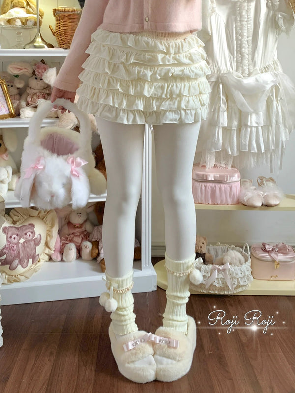 Roji Roji - Solid Lolita Winter Pantyhose - Thickened Velvet Socks