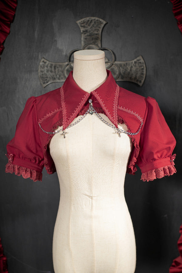 OCELOT - Contract Cross - Gothic Elegant Bubble Sleeve Bolero
