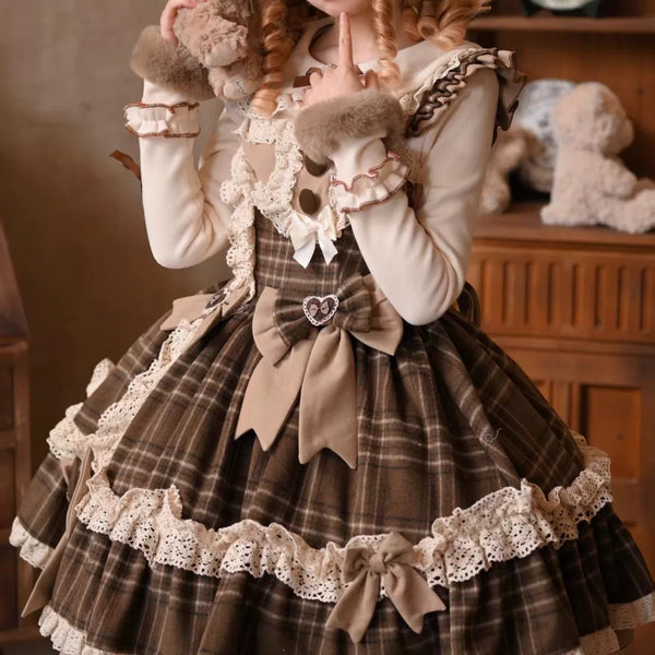 Qianmu Original - Qiaokeli Sweet Lolita Autumn Winter Set