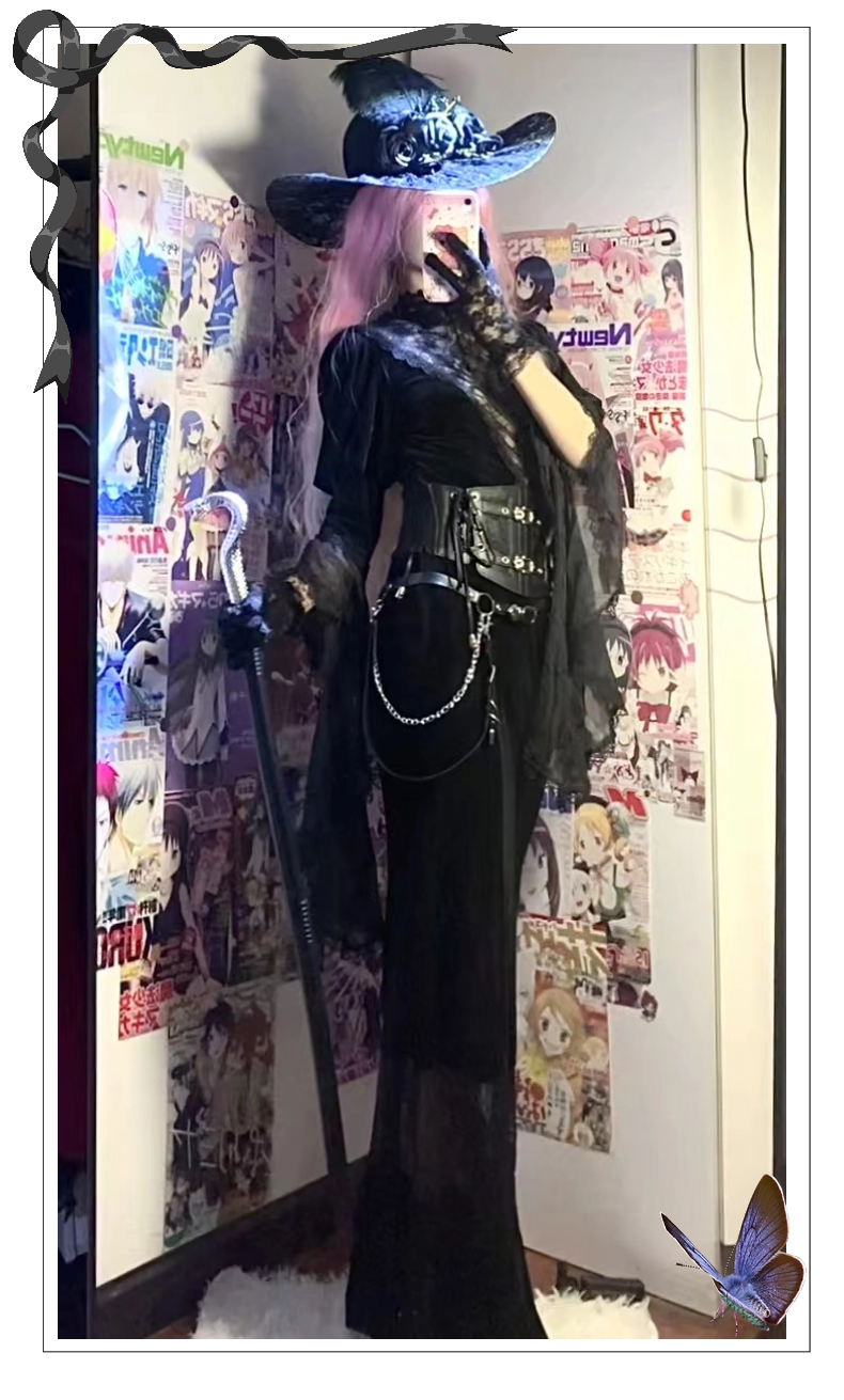 Shipping within three days Spot page Morticia Gothic Diablo Original Lolita fishtail skirt