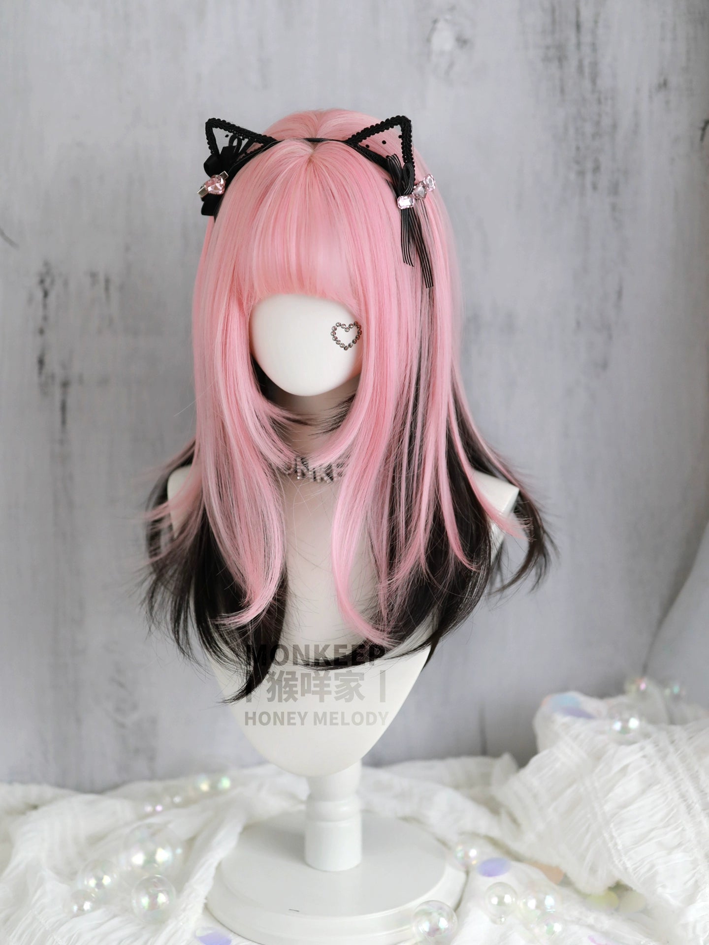 Spot MONKEEP Monkey Bajia, Liuxin Pie, bangs top hair piece natural straight broken hanging ear dye, original wig