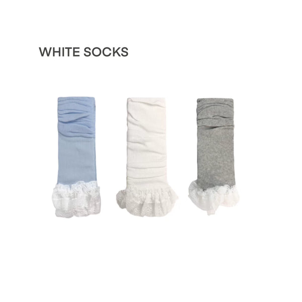 Ribbed Slouch Lace Socks Lolita accessory product view