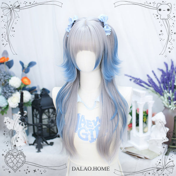 Dalao Home - Dalao - Natural Lolita Long Curly Gray Blue Wigs