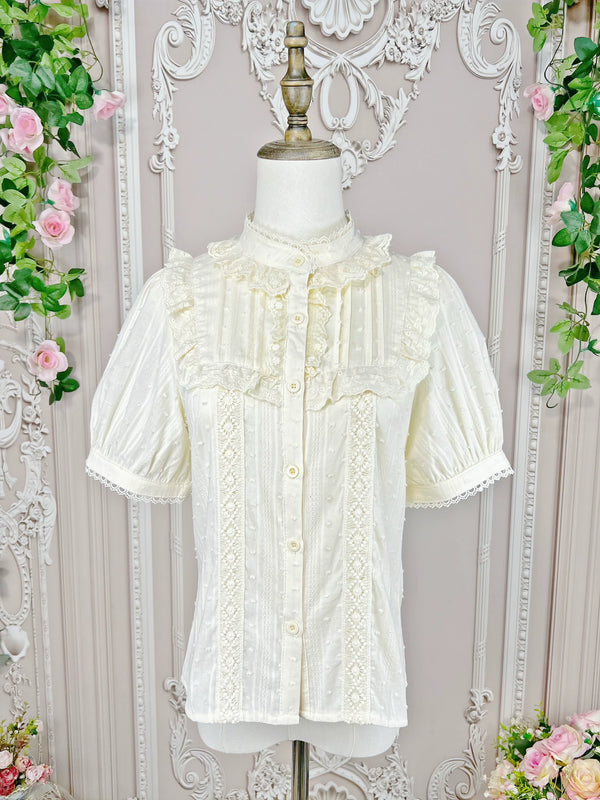 DMFS Lolita - Sweet Lolita Blouse Cotton Summer - Short Sleeve Shirt Innerwear
