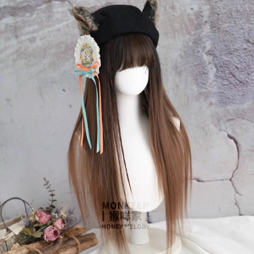 Spot MONKEEP Monkey Bajia, Melting Heart Crispy Pie 70cm Random Sex Girl Group Straight Broken Hair Top Bangs