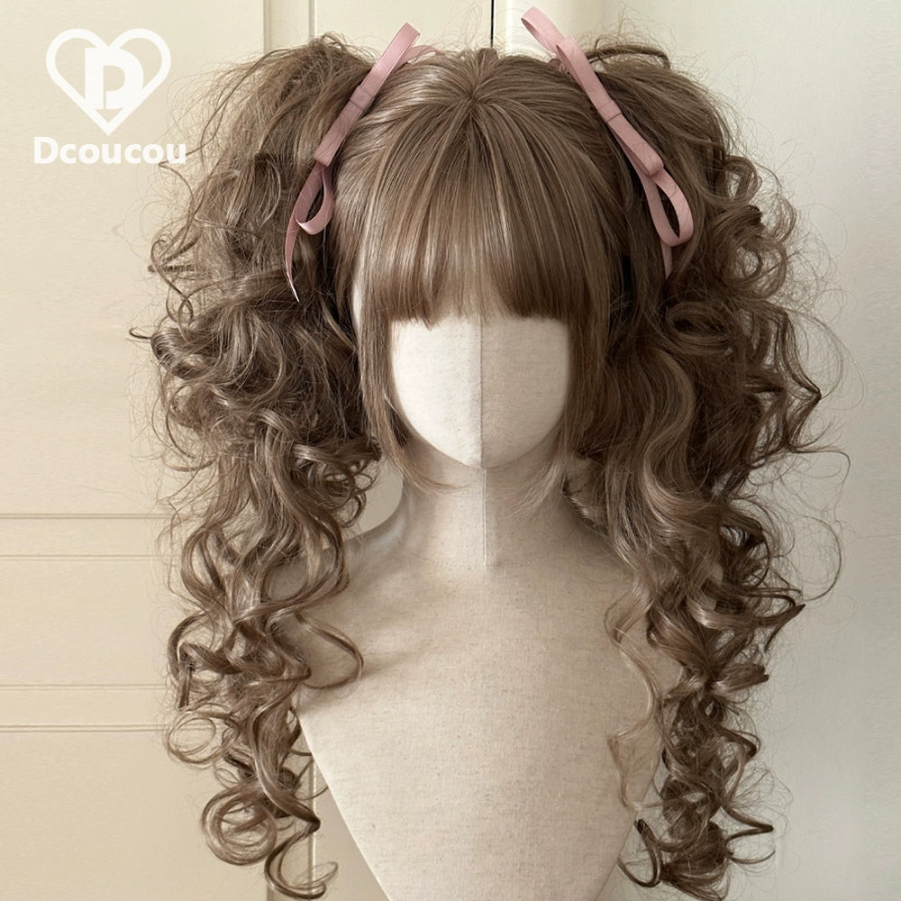 Dcoucou - Poison Hime - 55cm Vintage Hime-style Lolita Double Ponytails Wig
