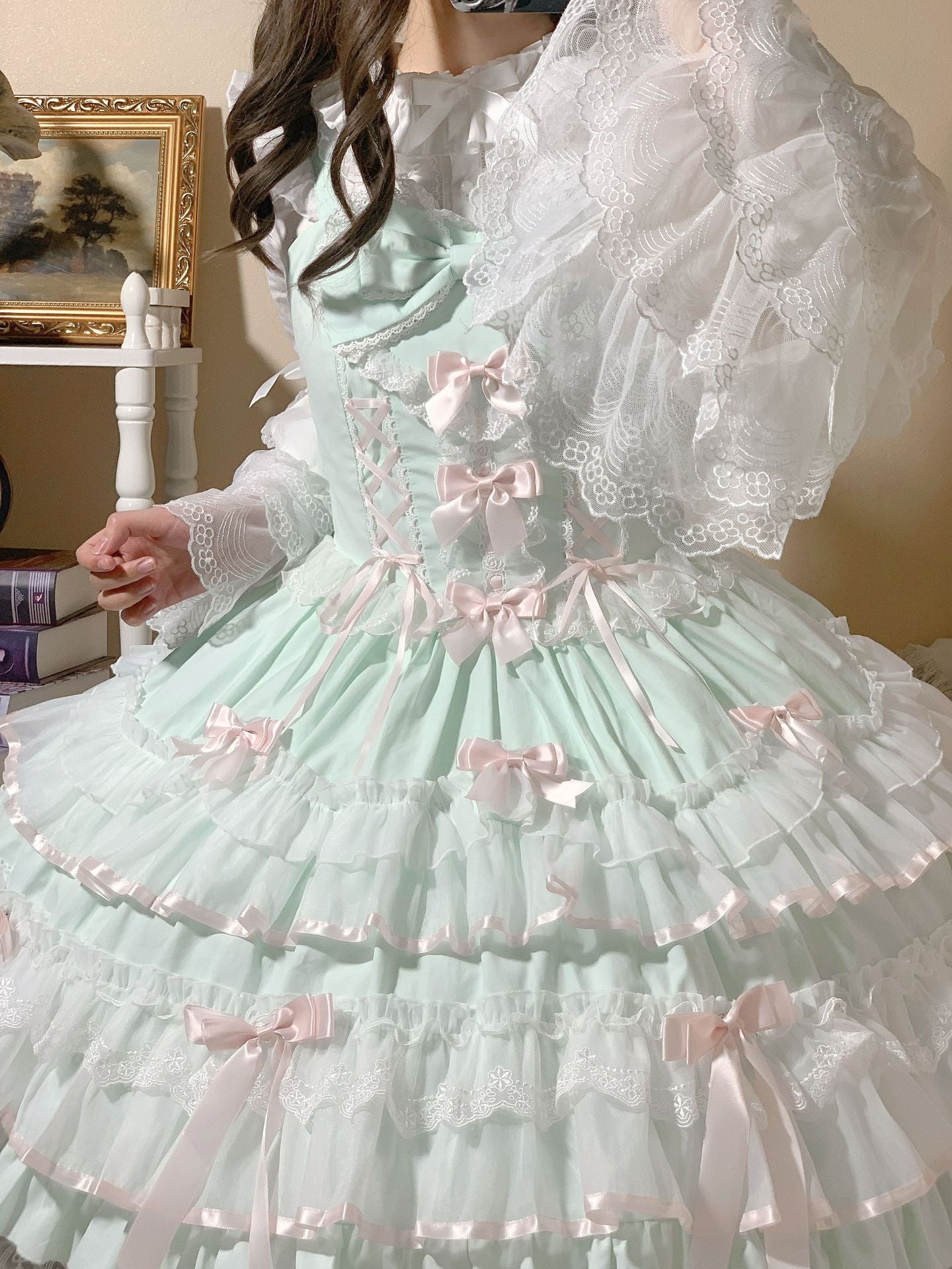 ZhiJinYuan - Love Notebook - Old School Lolita JSK Vintage Doll Tiered Dress