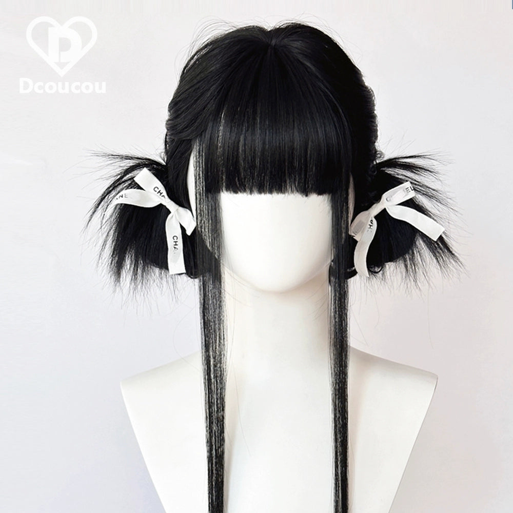 Dcoucou - Y2K Butterfly Hime - 50cm Double Ponytails Messy Style Wig