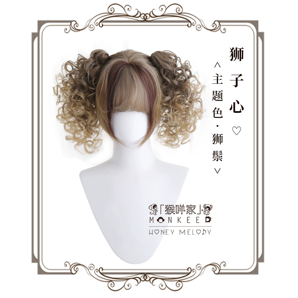 Spot MONKEEP Monkey Bajia LION HEART Lion Heart, Short Roll Mini Tiger Clip | Original Wig