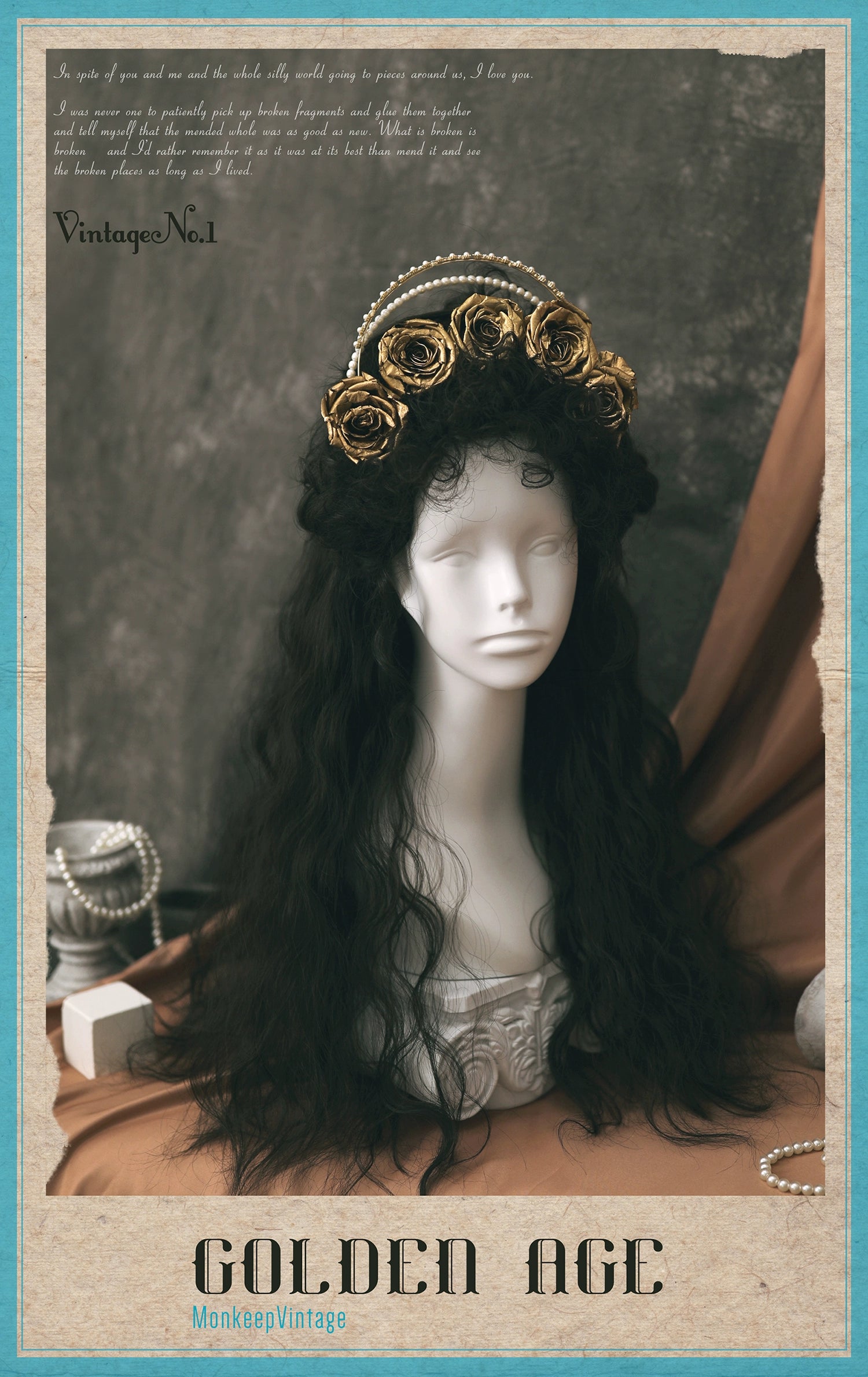 Spot MONKEEP Monkey Bajia GoldenAgeVINTAGE NO.1 Small Roll Bangs 60cm Textured Wig