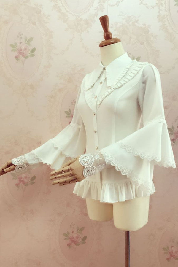 Yilia - Elegant Lolita Long Sleeve Slim Fit - Blouse Innerwear