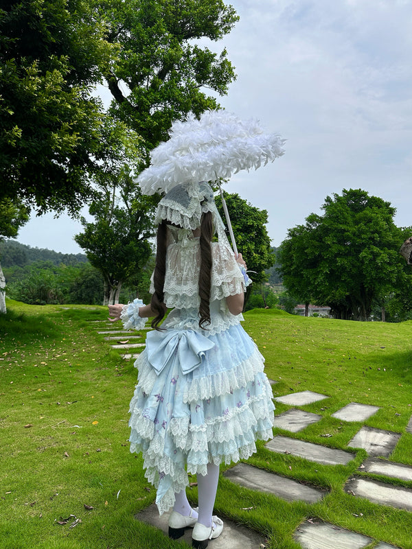 Jiujiu Original - Classical Lolita Lavender Coord - Tiered lace dress