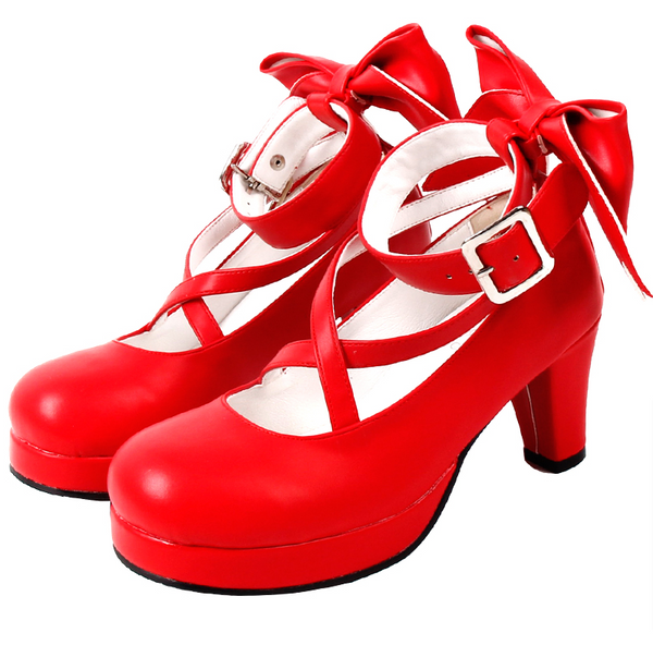 Angelic imprint - Elegant Lolita Shoes Princess - Bowknot Lolita Heels Shoes Shoes