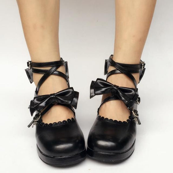 Antaina - Popular Japanese Lolita Bow Strap - Multiple Colors Shoes
