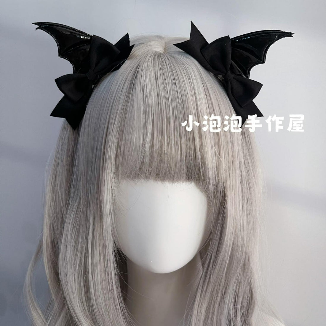 Black Devil Wings Hair Clip Bat Side Clip Bowknot Quirky Halloween Headwear Lolita Gothic Subculture