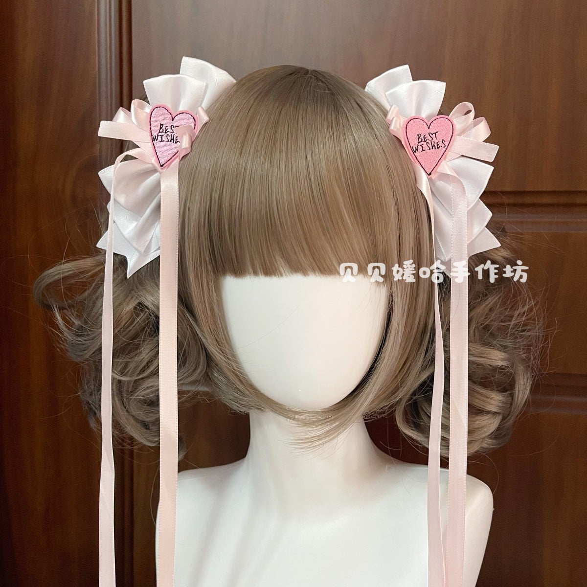 Japanese and Korean Style 3D Bow Hair Clip Blue Pink Ribbon JK Girl Sweet Spicy Y2K Double Ponytail Clip Lolita Hair Accessory