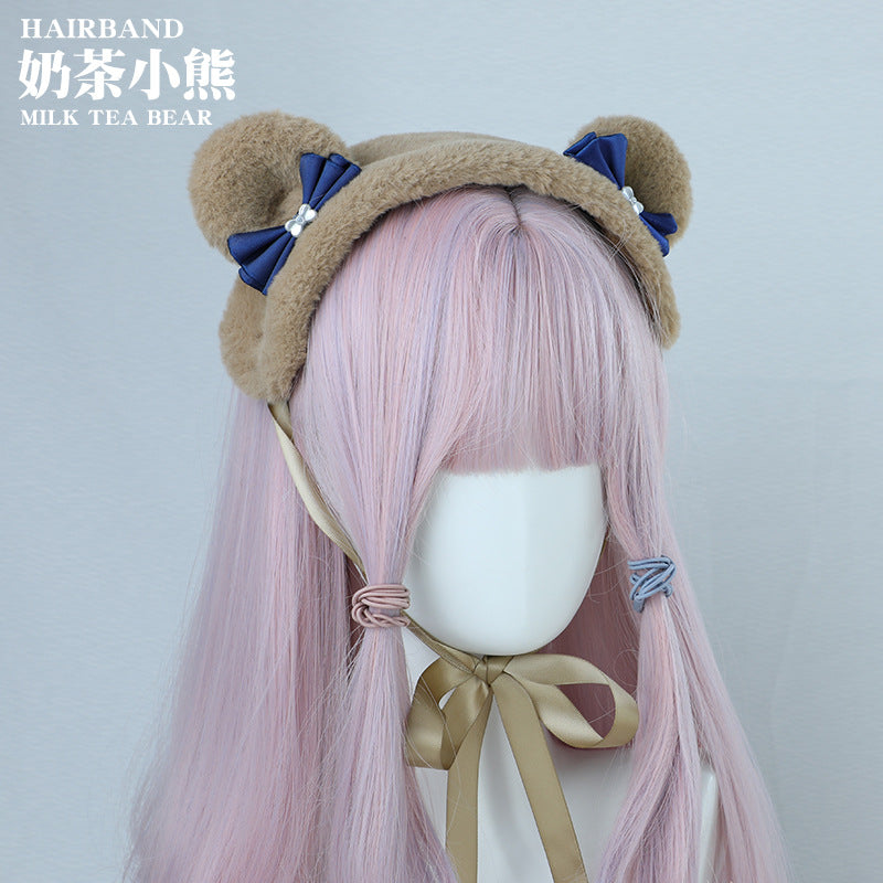 Cute Bear Ear Lolita Hairband:  Handmade Bow Accessory