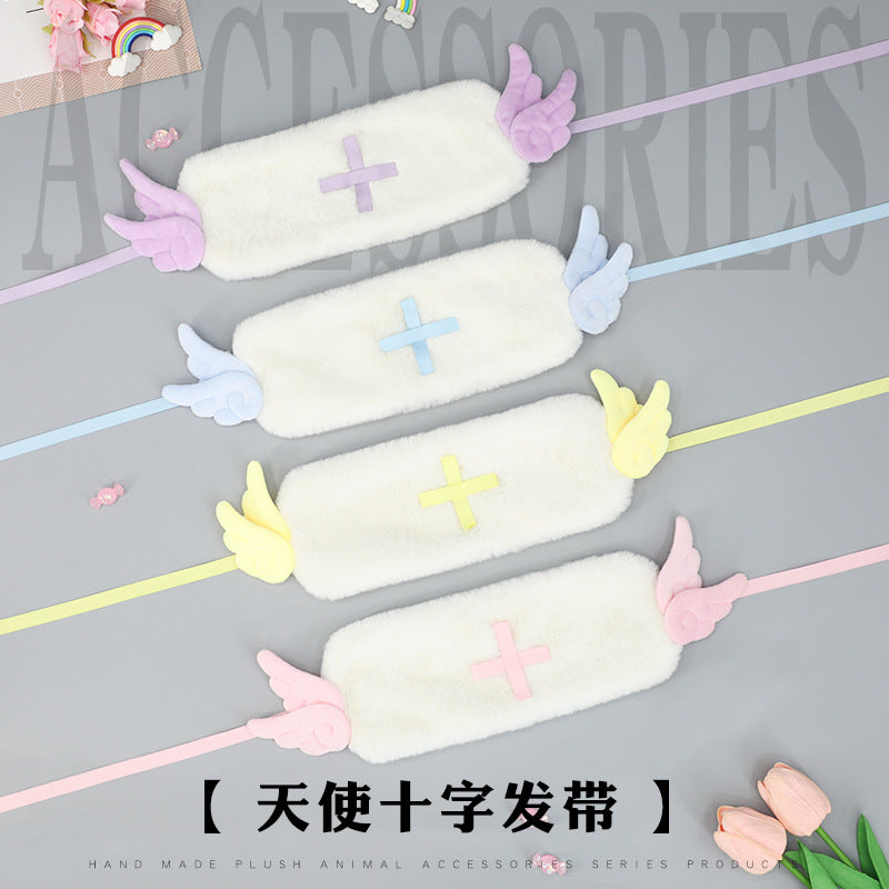 Plush Angel Wings Ears Headwear Comic Exhibition Props Ribbon Headwear Japanese Style Lolita Hairband