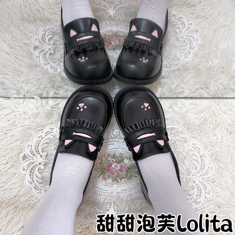 Cat Academy Princess Leather Shoes | Original Platform Heightening Round-Toe JK & Lolita Shoes