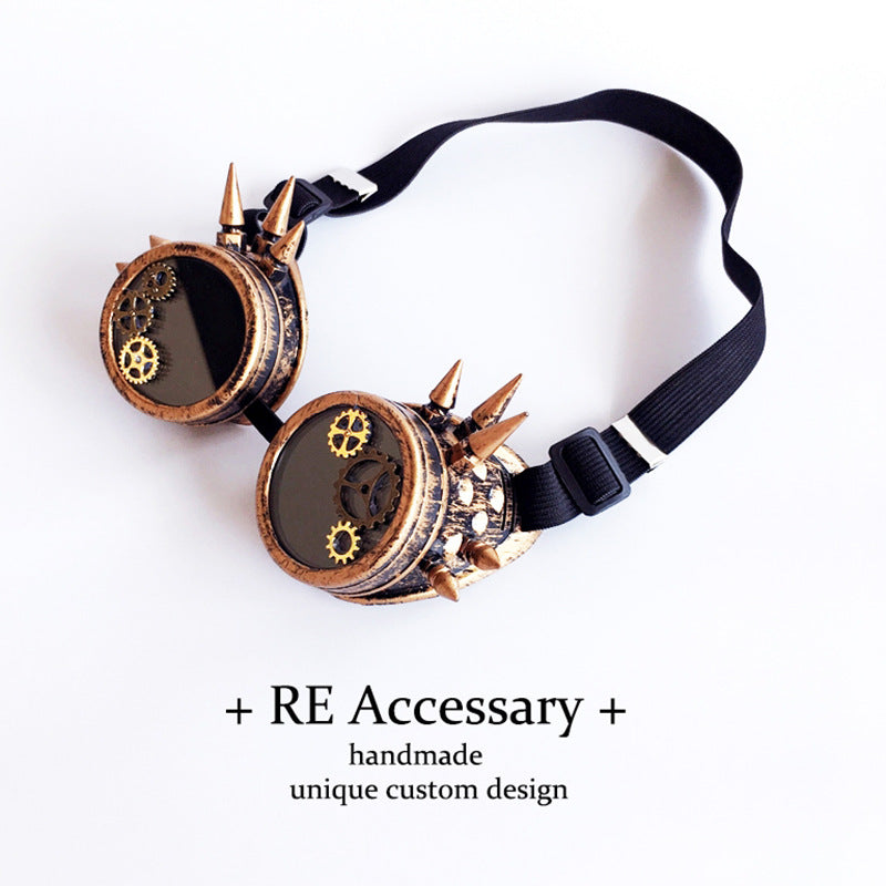 Mechanical Punk Steam Rivet Goggles Gear Glasses Gothic Lolita Accessories Halloween Decoration