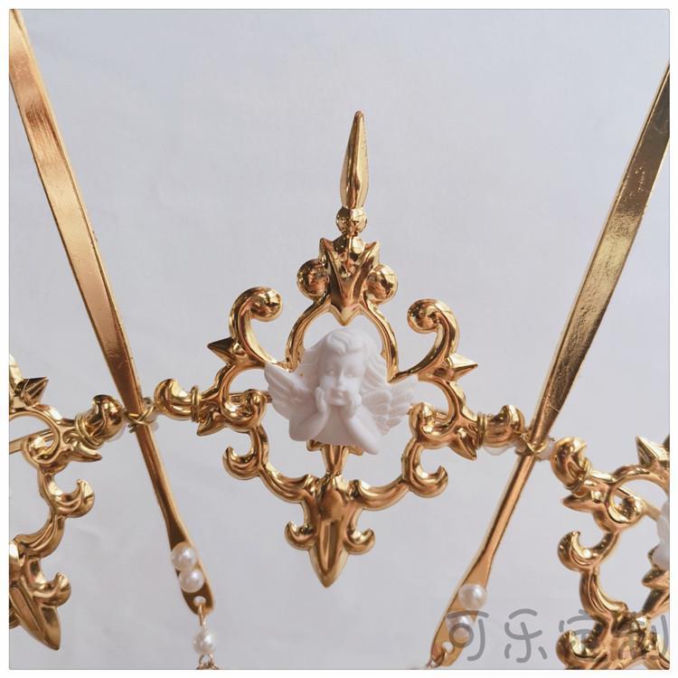 Original Handmade Lolita Virgin Mary Apollo Halo Pope Headpiece Lolita Exaggerated Fashion Show Photo Prop