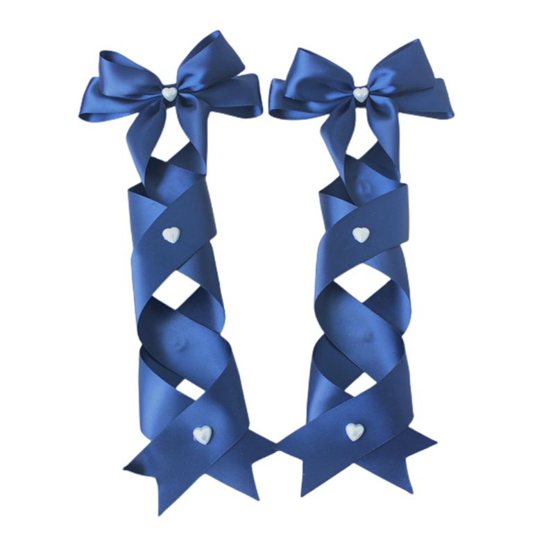 Handmade Doll-Like Lolita Hair Clips Double Ponytail Cross Tie Bow Side Clips JK Uniform Girl Hair Accessories