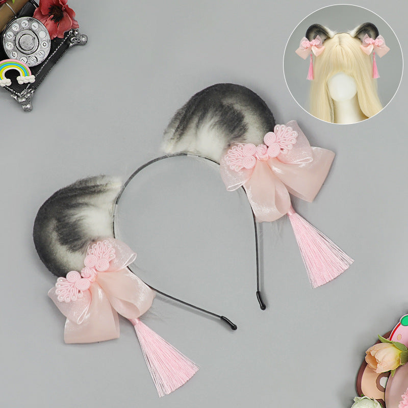 Ancient Style Hanfu Panda Headband - Lolita Tassel National Chinese Girl Accessory