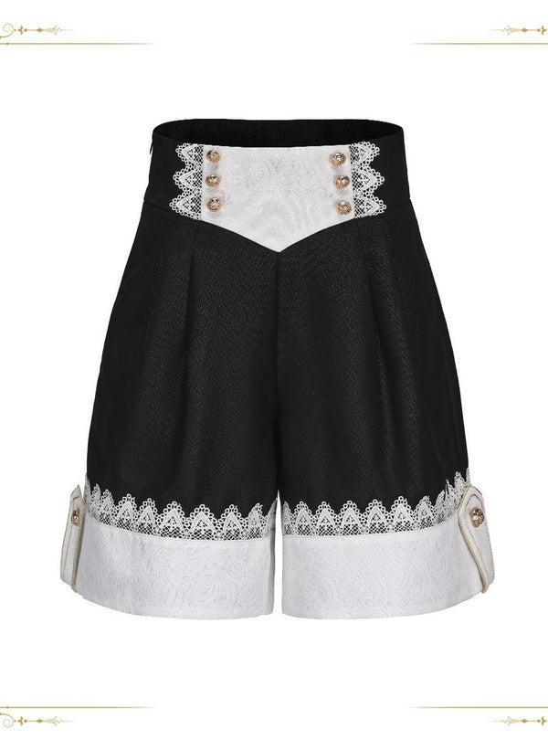 Immortal Thorn - Immortal Fatima's Secret - Ouji Lolita Shorts, Black & Vintage Prince Style