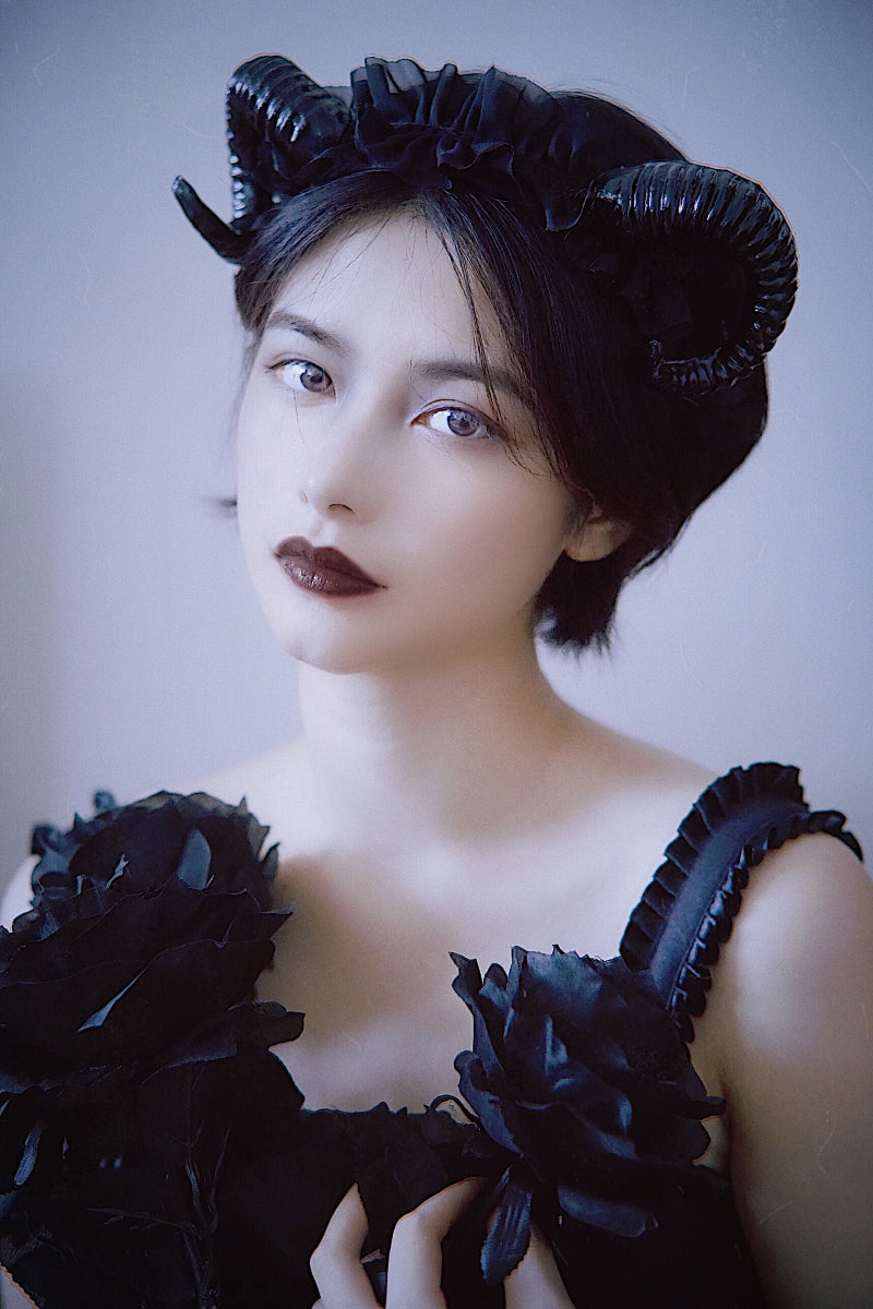 Original Handmade Lolita Girl Demon Horn Headband Dark Gothic Photography Prop Headband